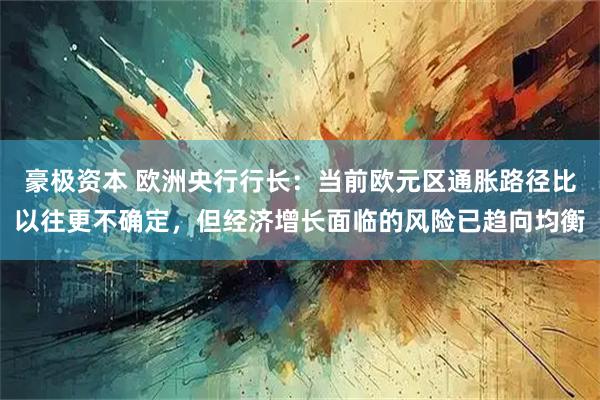 豪极资本 欧洲央行行长：当前欧元区通胀路径比以往更不确定，但经济增长面临的风险已趋向均衡